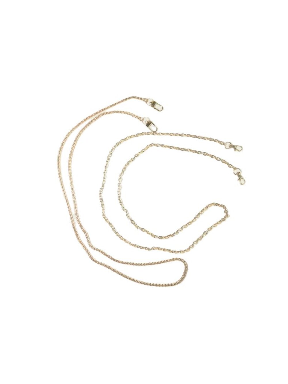 Gold Tone Mask Holder Chain Lot of 2 Gold Tone Link Long Weighted